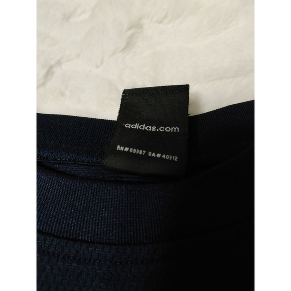 Men's Vintage Adidas Navy XL Tracksuit Sweatshirt 3 White Stripes 2008 - Picture 4 of 9